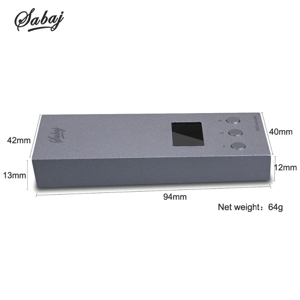 Sabaj Da3 Portable Audio DAC/Headphone Amplifier Audio Native DSD512 Hifi HI-Res High Resolution Balanced Output 32bit/768kHz Sabaj Da3 Portable Audio DAC/Headphone Amplifier Audio Native DSD512 Hifi HI-Res High Resolution Balanced Output 32bit/768kHz