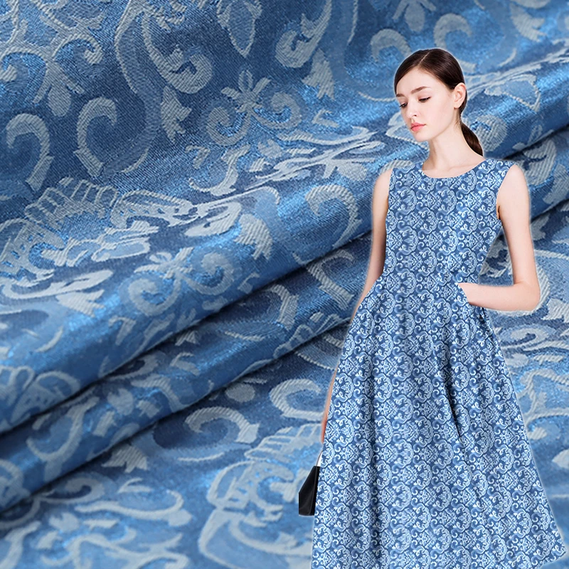 

High-end custom NEW Nylon Cotton Jacquard Fabric For Women Dress,Width 150cm Two-sided Embossed Fashion cloth For DIY Sewing