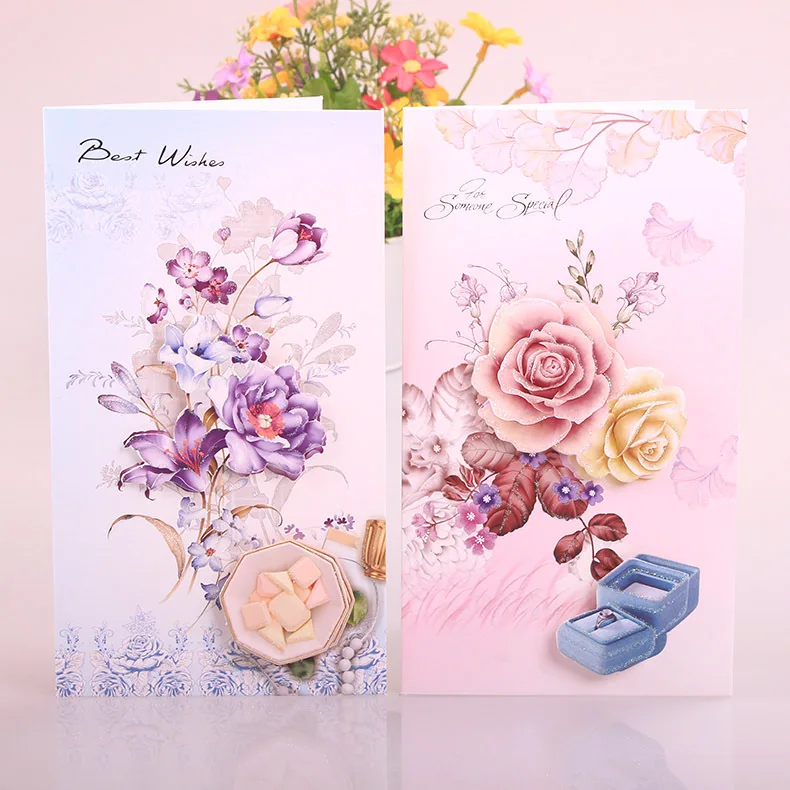  Three-dimensional Flower Greeting Card Creative Handmade Greeting Card Mother's Day Teacher's Day P - 32872151492