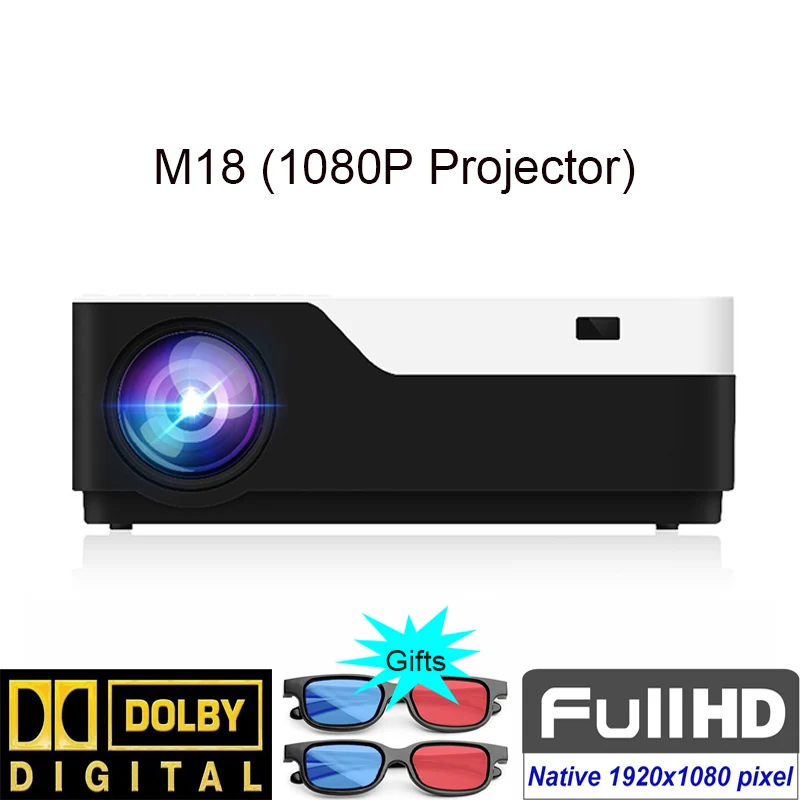 SmartIdea M18 Native 1920x1080 Full HD Projector LED 3D Home Cinema Proyector 5500lumens Android Video game LCD 1080P Beamer smartphone projector Projectors