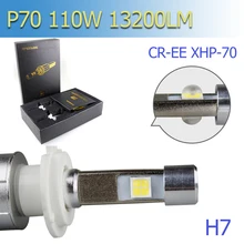 1 комплект 13200lm 110 Вт CR-EE XHP-70 P70 L7 светодиодный фар 55 Вт 6600lm H4 H7 H8 H9 H11 9005 HB3 9006 HB4 9012 автомобильная светодиодная лампа для фары