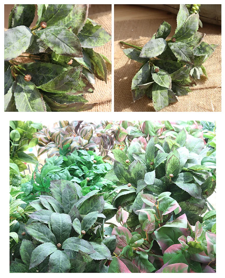 7 вилки 3 цвета искусственных листьев зеленый ветви растений флористики аксессуары folium eriobotryae листья украшение для дома