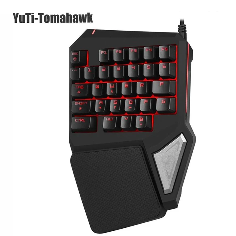 

Delux gaming keyboard T9 Pro wired Professional gaming mini keyboard 7 Color Backlit Single Hand 30-keys Ergonomic Keypad -Black