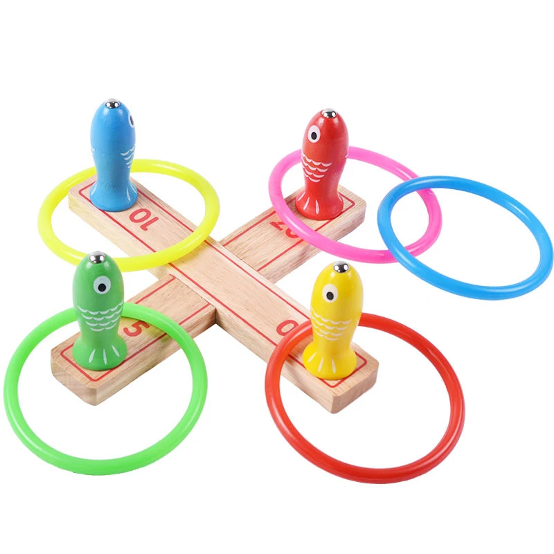 

Wooden Magnetic fishing Ring Paternity Exercise Throwing Multi function two-in-one Family Game Children Early Educational Toys
