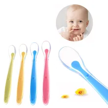 2018 Baby Soft Gel Bebe Special Spoon Baby Feeding Tableware Baby Milk Porridge Rice Cake Feeding Spoon G0182