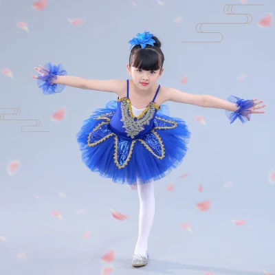 Взрослый блестками балетное платье синий/розовый/белый/фиолетовый из балета "Лебединое озеро", костюм для девочек, балерина, одежда детская балетная dancewaer - Цвет: dark blue 2