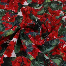 Герань цифровая печать полиэстер ткань, 75D стрейч ткань для женского платья, мягкая ткань для шитья платья материал tissus au метр