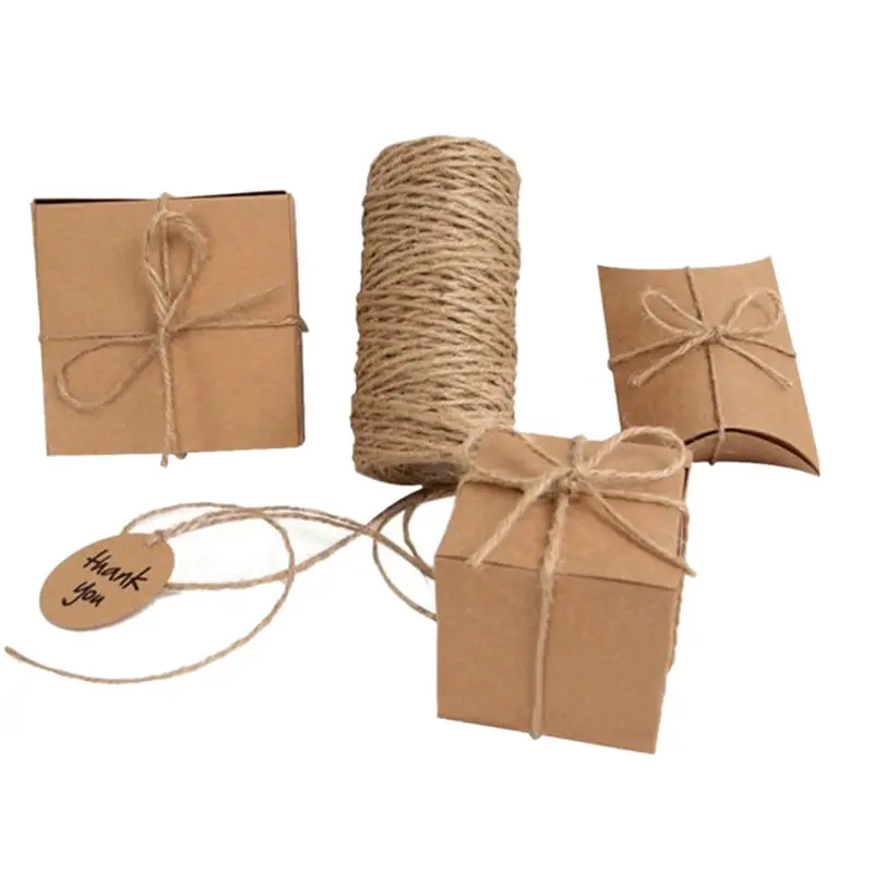 1 Roll 33M Hemp Rope Jute Twine Box Wrapping Packaging Cord DIY Packing