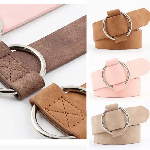 Fashion Women Waist Belt Lady Vintage Metal Boho Leather Round Buckle Waist Belt Waistband New