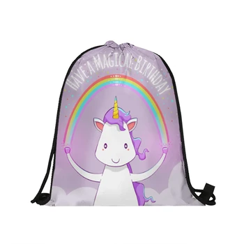 

Pink Unicorn Softback Backpack Boy Girl 3D Oxford Fabric Drawstring Bag Kids Favors Gifts for Birthday Party Decoration