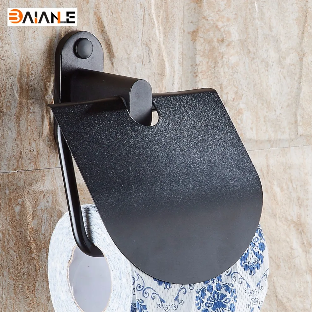 Black Space aluminum Toilet paper Holder Wall Mount Toilet Tissue Paper