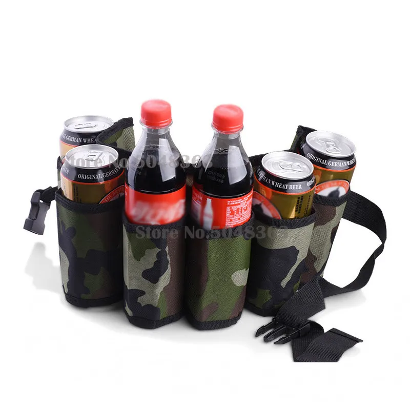 Outdoor 6 Pack Beer Bottle Holder Belt Portable Beverage Waist Bag