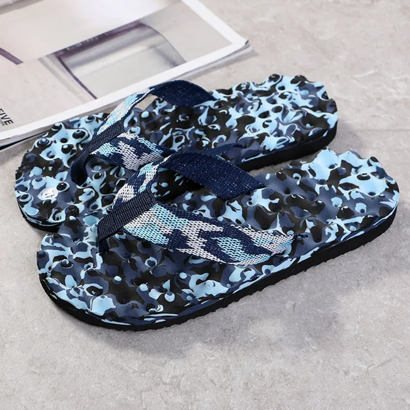 Men's fashion wild casual camouflage flip-flops beach slippers indoor outdoor casual men's non-slip flip-flops