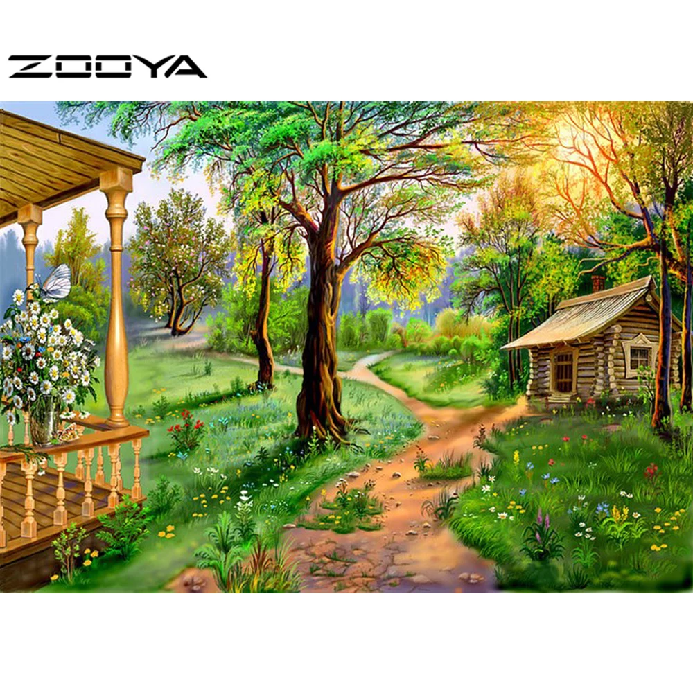 

ZOOYA DIY Diamond Painting Scenic Diamond Embroidery Cross Stitch Pattern Rhinestones Round Full Diamond Mosaic Kits Scenic R197