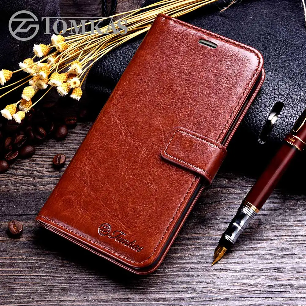 Tomkas Xiaomi Redmi 4x чехол кожаный бумажник PU с Стенд откидная крышка Coque случае