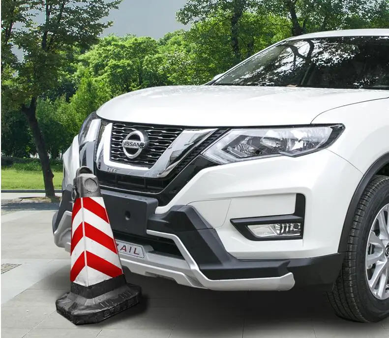 ABS передний+ задний бампер автомобиля Защита выхлопного отверстия защита противоскользящая пластина насадка для Nissan X-Trail XTrail Rogue лет