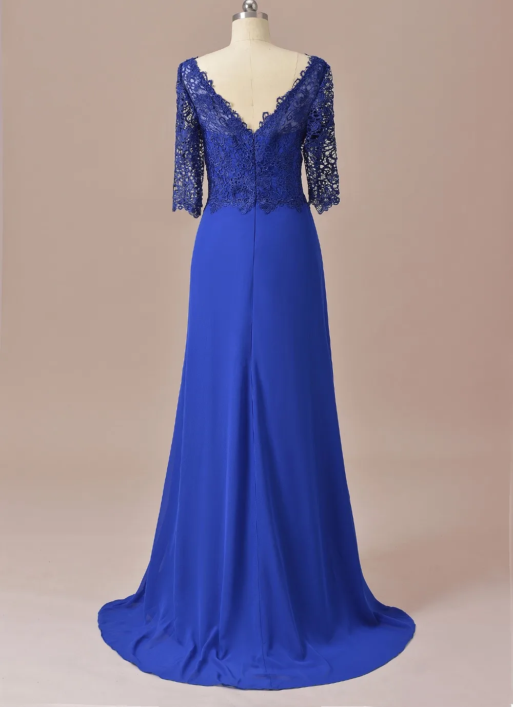 Mother Bride Dresses Vintage Mermaid Lace Mother Of the Bride Dress Royal Blue Half Sleeves Wedding Groom Formal Evening Dress Customized