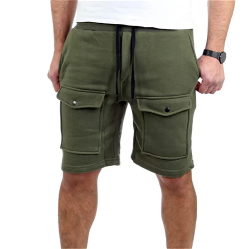 

Summer New Gym Men Sport Running Shorts Men Soccer Tennis Training brand gym sports Shorts Multi-pocket shorts