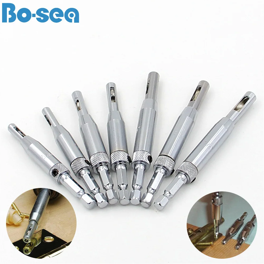 

7xHSS Self Centering Door Window Hinge Twist Wood Drill Bit Hole Puncher High Quality