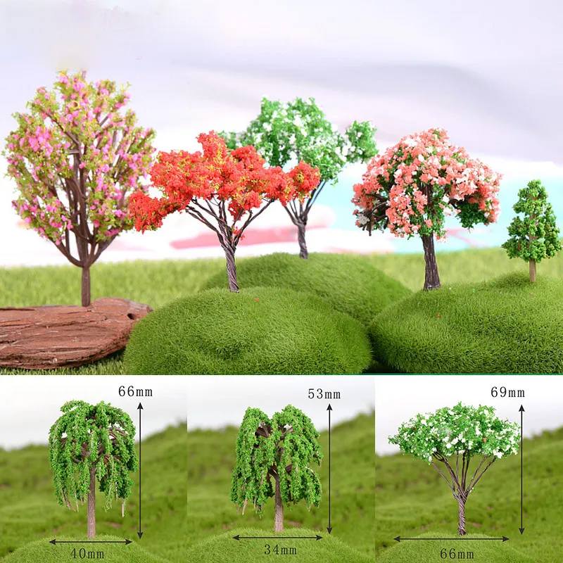 Имитация деревьев 1 шт. сад микропейзаж миниатюры пластиковые фигурки мини украшение дома высокое качество Лидер продаж Сакура
