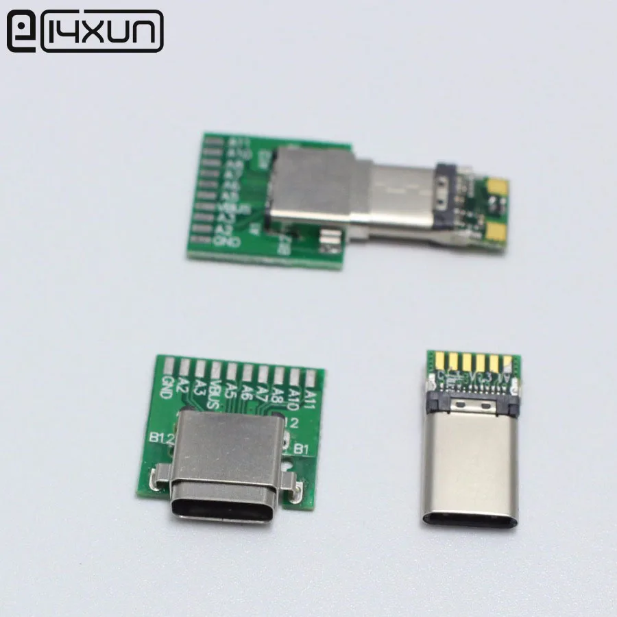 1 компл. 24pin USB-C USB 3,1 type C штекер и гнездо и разъем DIP сварочный тип с ПК доска DIY