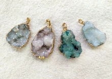 Geode Drusy Jewelry Pendant,Multi Drusy Cluster Pendant,Wholesale Fashion Jewelry Necklace pendant, mixed 5pcs/lot