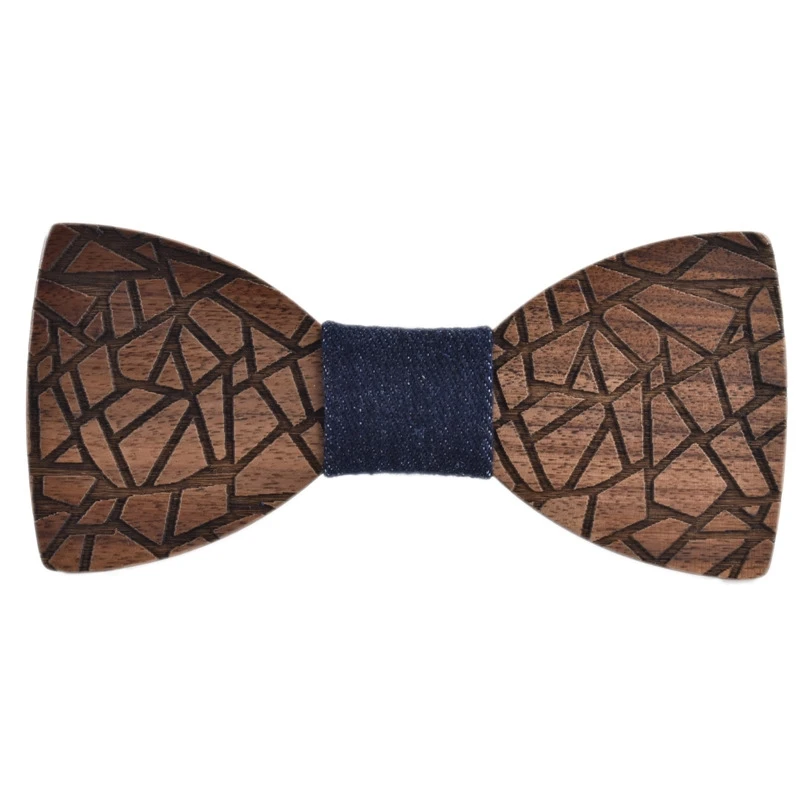 Neue Design Trend Unregelmäßigen Muster männer Anzug Hochzeit Holz Fliege Manschettenknöpfe Set