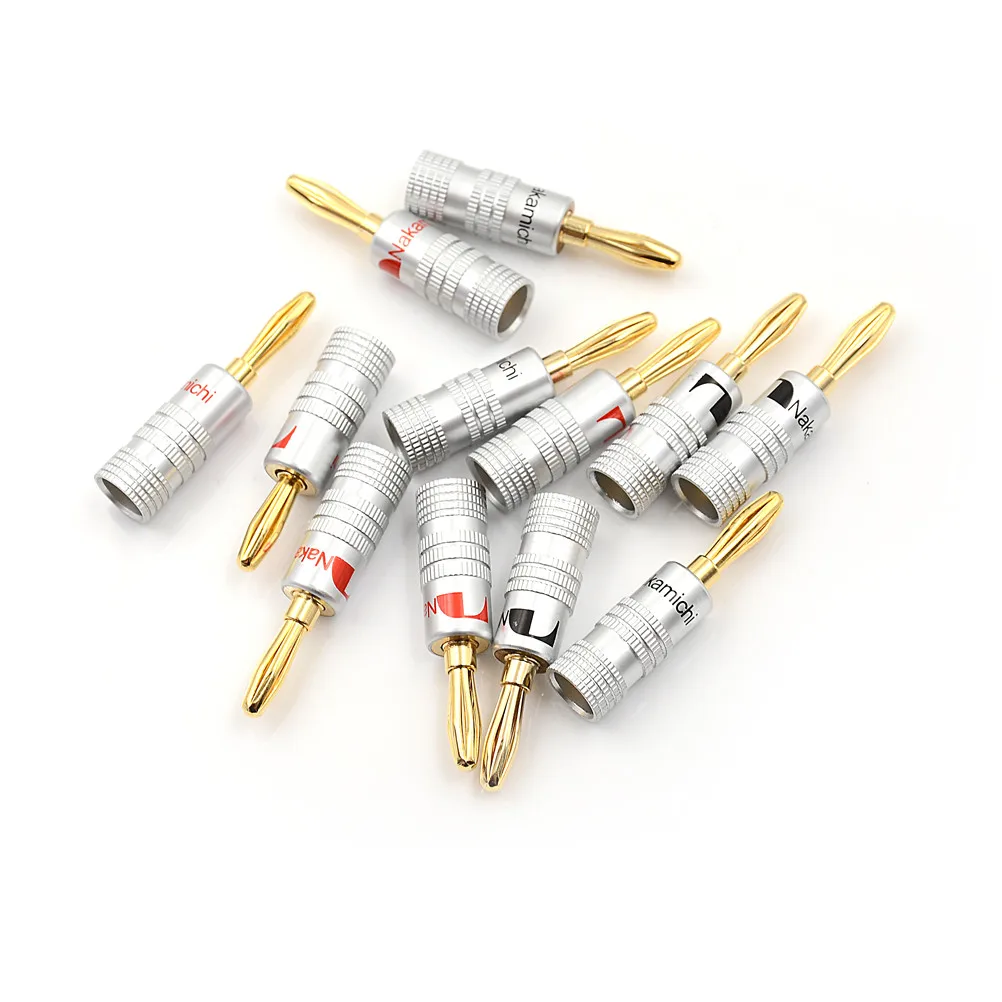 

12PCS Top Quality Golden Nakamichi Speaker Banana Plug Connector Adapter Connectors