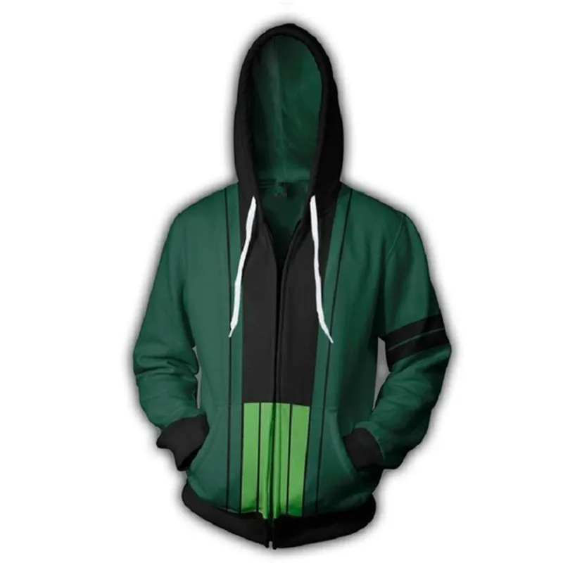 

2018 Anime One Piece Trafalgar Law Time Skip Dress Rosa Halloween Cosplay Costume Hooded Men Coat Jacket Zipper Sweater