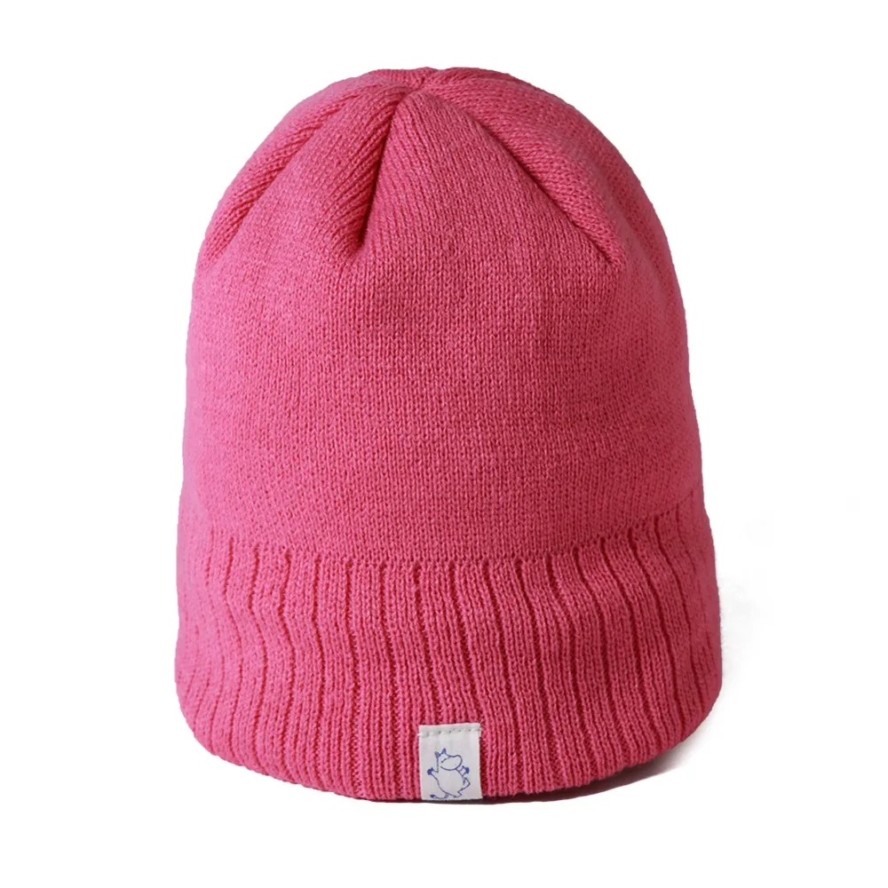 Шапка Moomin, зимняя шапка для младенцев, однотонные Красные Рождественские Зимние шапки для мальчиков, теплые мягкие зимние шапки из полиэстера для девочек
