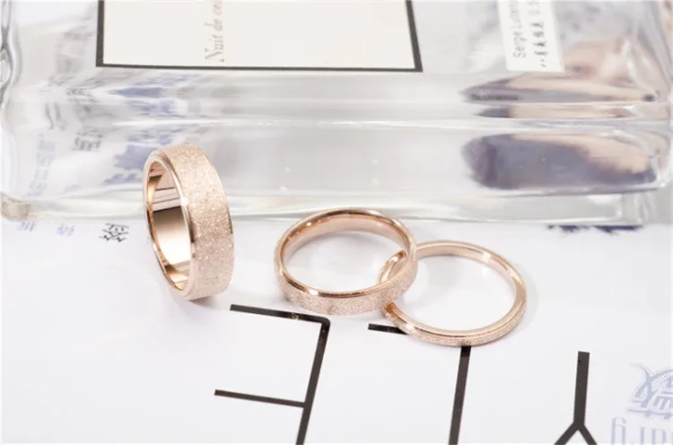 YUN RUO розовое золото матовое кольцо на палец для женщин и мужчин свадебные ювелирные изделия 316L нержавеющая сталь высокое качество никогда не выцветает Размер 3-10