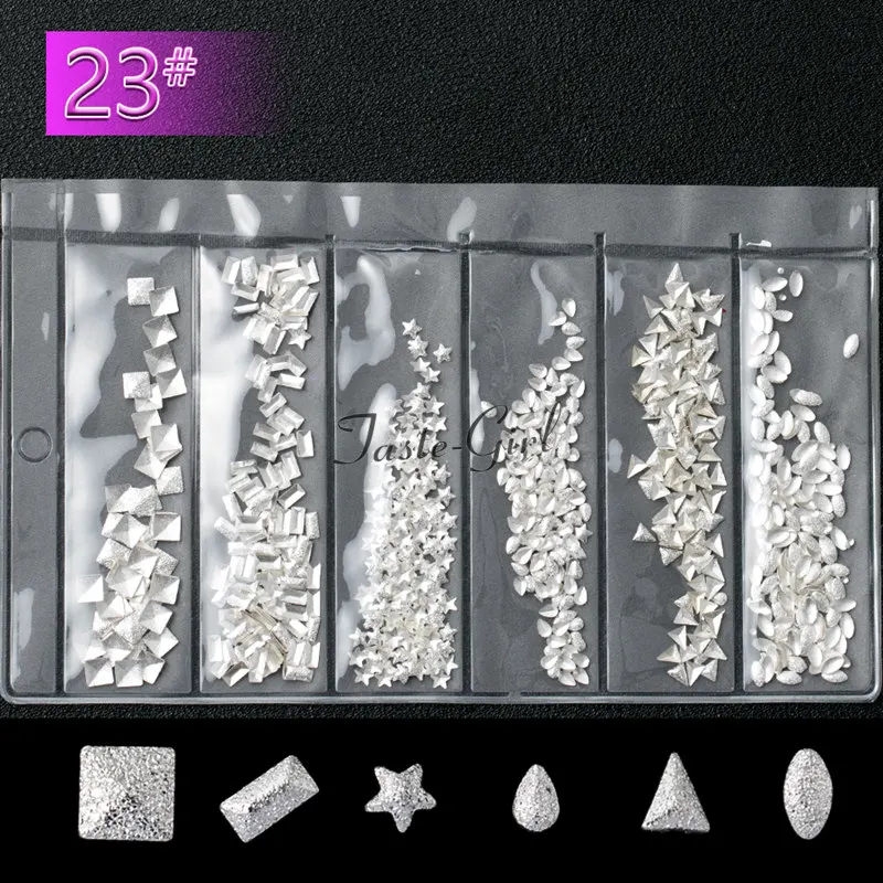 1 упаковка смешанные 3D DIY пустая металлическая рамка ногтей украшения с золотыми заклепками аксессуары для маникюра DIY Shell ползунок украшения для ногтей