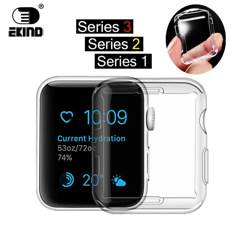 

EKIND Watch accessories for Apple Watch Case Series 3 2 1 Soft Slim TPU Screen Protector All-around Ultra-thin Cover for iWatch