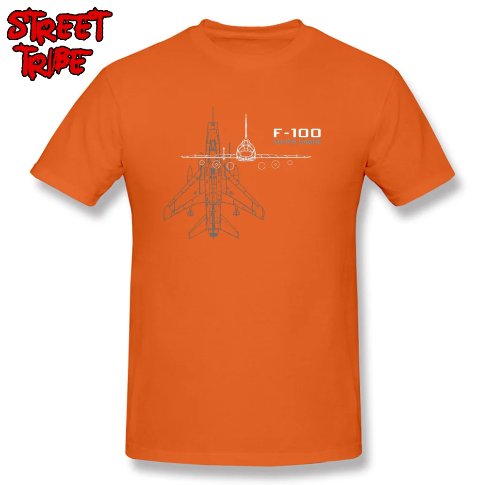 Tops T Shirt F 100 Super Sabre 14993 T Shirt Autumn Company Party Short Sleeve 100% Cotton Round Collar Men T-Shirt Party F 100 Super Sabre 14993 orange