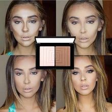 Двойной-Цвет палитра контурной пудры дышащая длительный водостойкий консилер пудра бронзатор