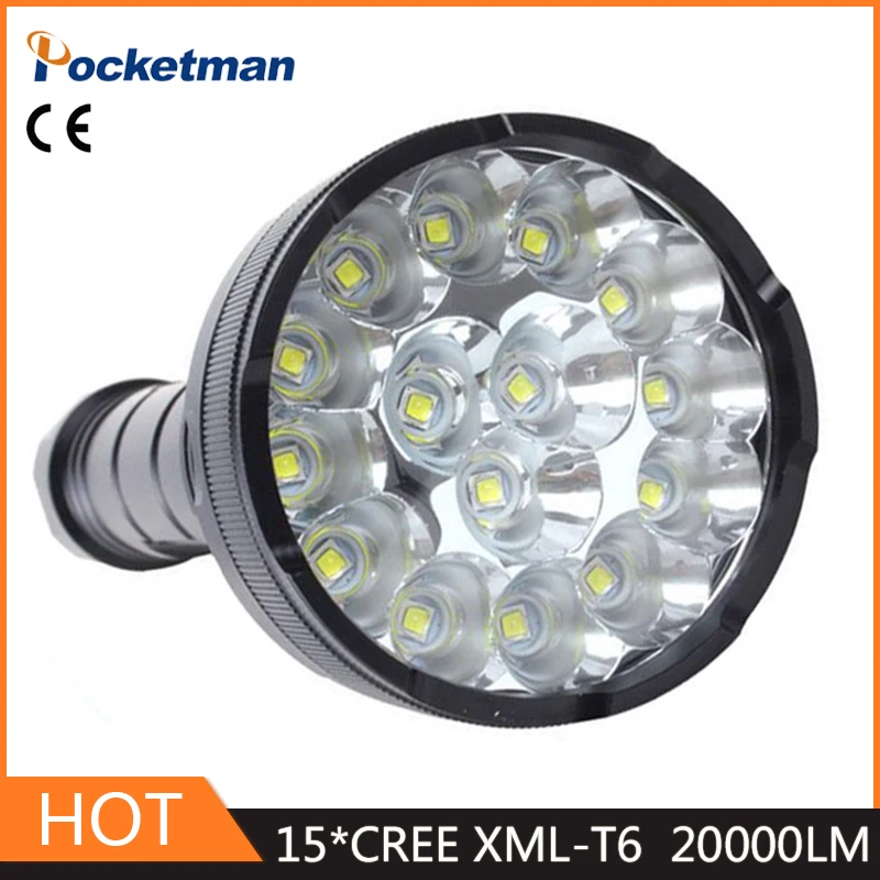 

z5 Powerful LED Flashlight 20000 Lumens Lanterna led linternas Torch 15 x XM-T6 LED Waterproof Super Bright LED Flashlight