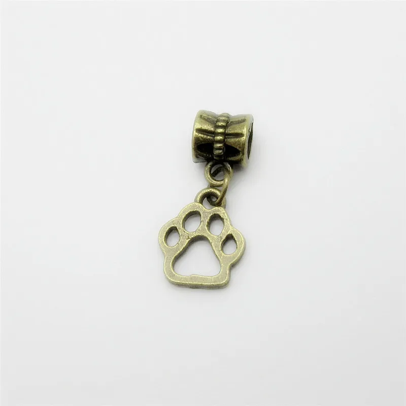 

25pcs bronze bead dog charm big hole pendant fit Pandora charm bracelet DIY pendant