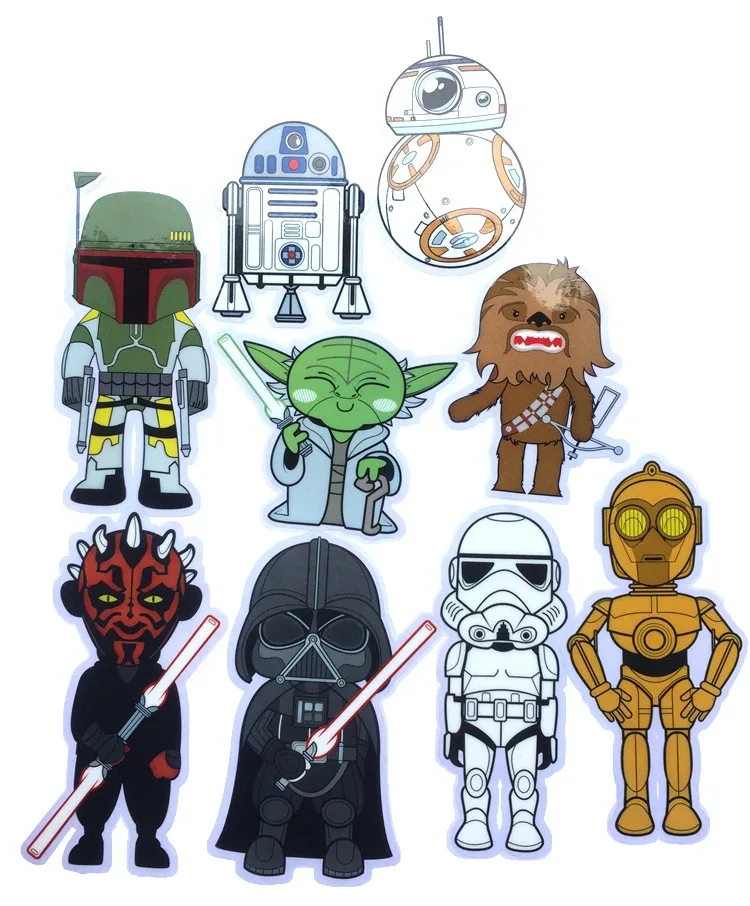 NIEUWE Star Wars cartoon stickers de force wekt platte stickers voor ...