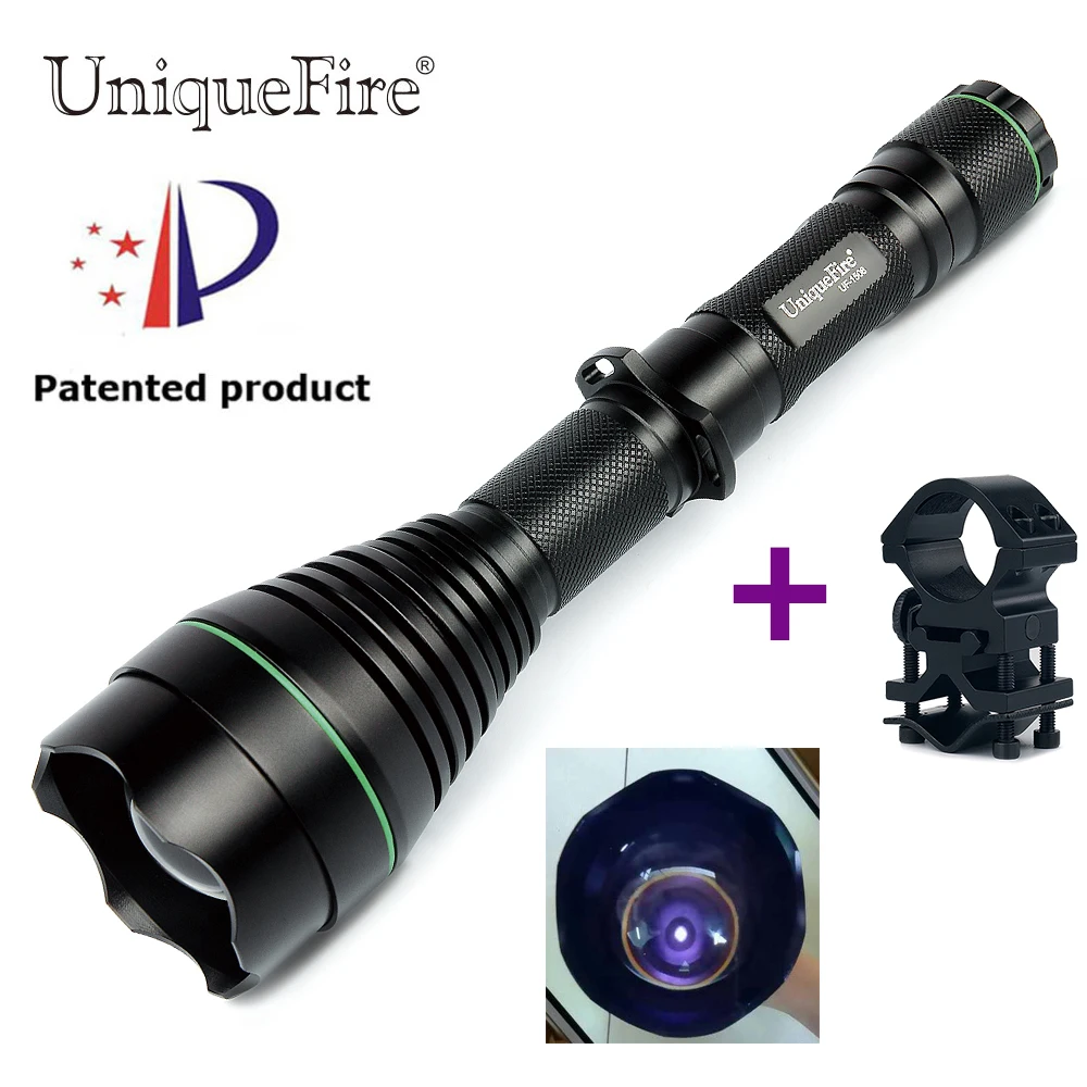 

UniqueFire UF-1508-50mm-940nm Infrared Led Flashlight Zoom 3 Modes Infrared Invisible Rechargeable Lamp Torch+QQ07 Scope Mount