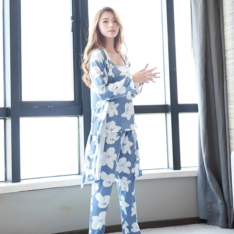 ZOOLIM женские пижамные комплекты из 3 предметов, молочные шелковые топы на бретельках и длинные штаны, хлопковые ночные рубашки, пижамы