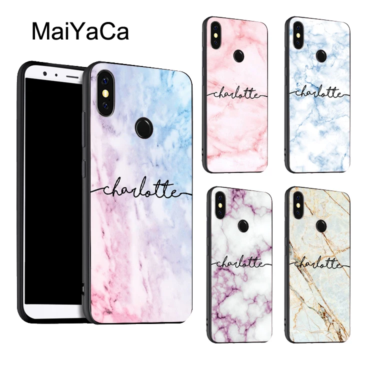 

MaiYaCa Custom Marble PERSONALISED Name TPU Case For Xiaomi Redmi Note 7 5 6 Pro 5A S2 6A 4X K20 Mi 9 8 6X A2 Mix 2S Max 2 3