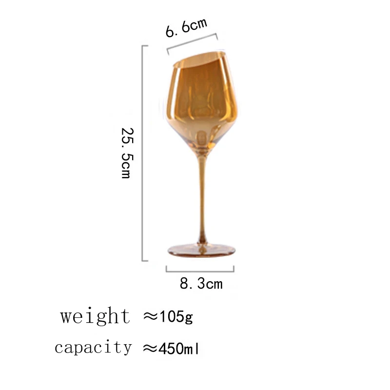 Многоцветный Наклонный рот бокал для вина, кружка Хрустальное стекло Кубок для шампанского очки свадебное вино стаканы, бокалы бар вечерние дома - Цвет: golden 1pcs 450ml