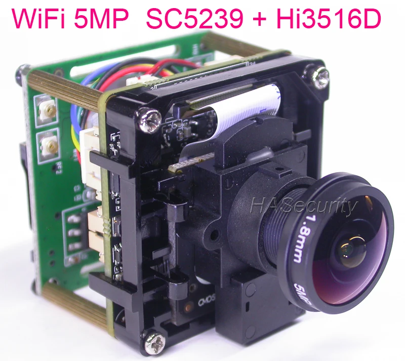 WiFi 1 8 МП объектив рыбий глаз 1/1 мм H.265 / H.264 2 7. Дюйма SmartSens SC5239 + Hi3516D V100 Модуль платы IP