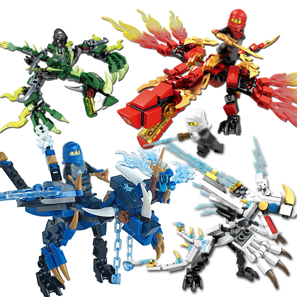 Строительные блоки Ninjagoes Dragon фигурки KAI JAY COLE ZANE Lloyd WU NYA GARMADON Ninja совместимые