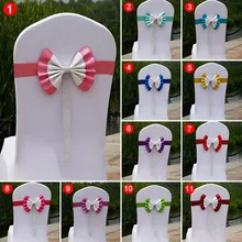 Свадебные украшения эластичный галстук-бабочка реквизит, стул крышка Виноградная лоза цветок лента вечерние стрейтч большого размера MDP66