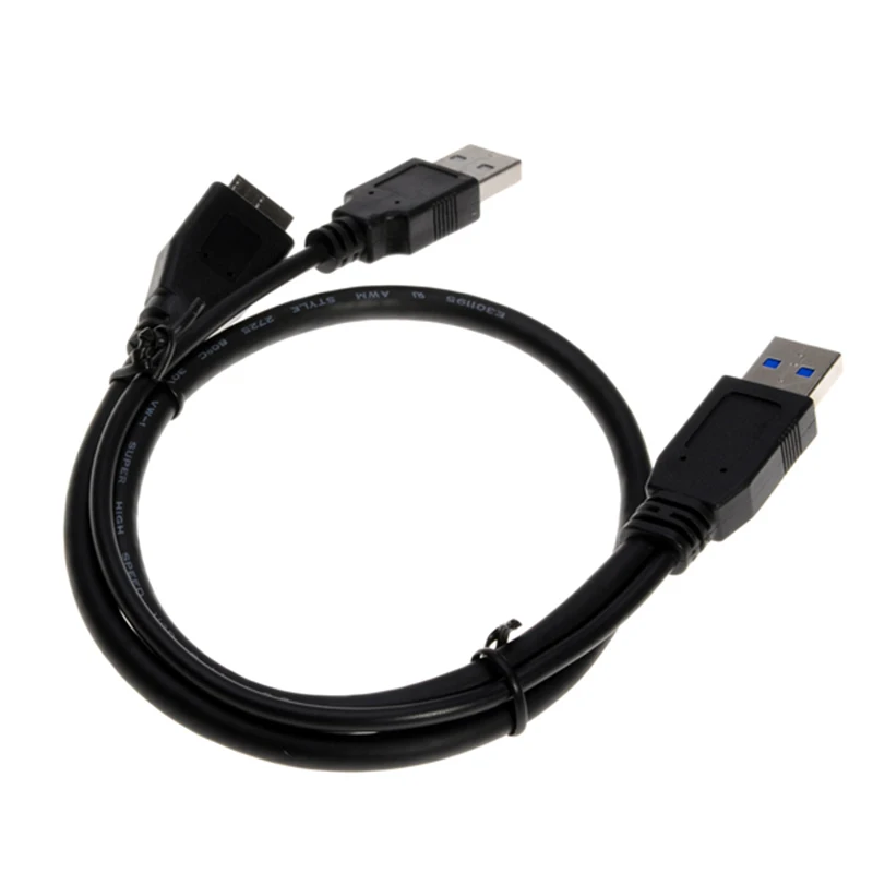 USB 3 0 двойная Мощность Y Форма 2 x Тип A к Micro B высокоскоростной кабель внешний