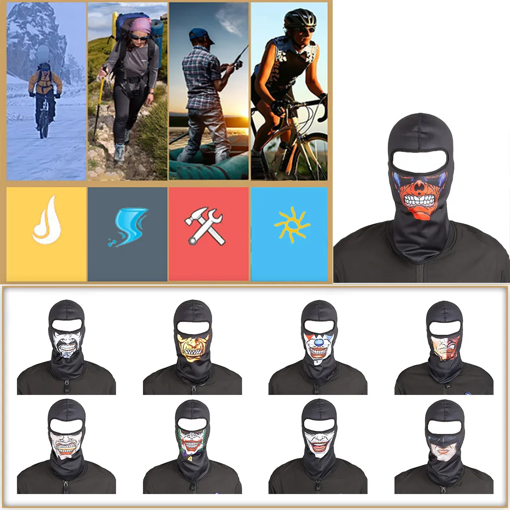 Best 3D Printed Outdoor Party Cycling Ski Hat Balaclava Motorcycle Full Face Mask Headgear Bike Bicycle Riding Hat Warm Head Scarf6.4