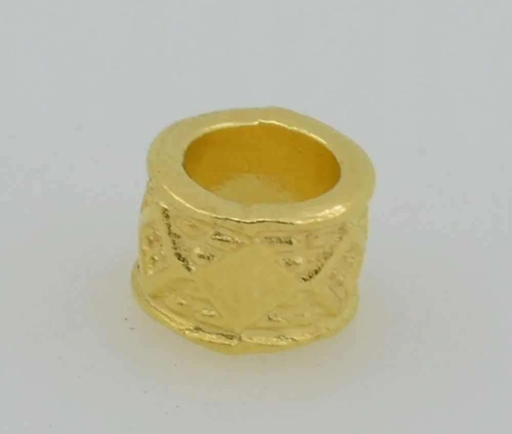 Buy 50Pcs Golden Metal Carved Tube Spacers Beads For
