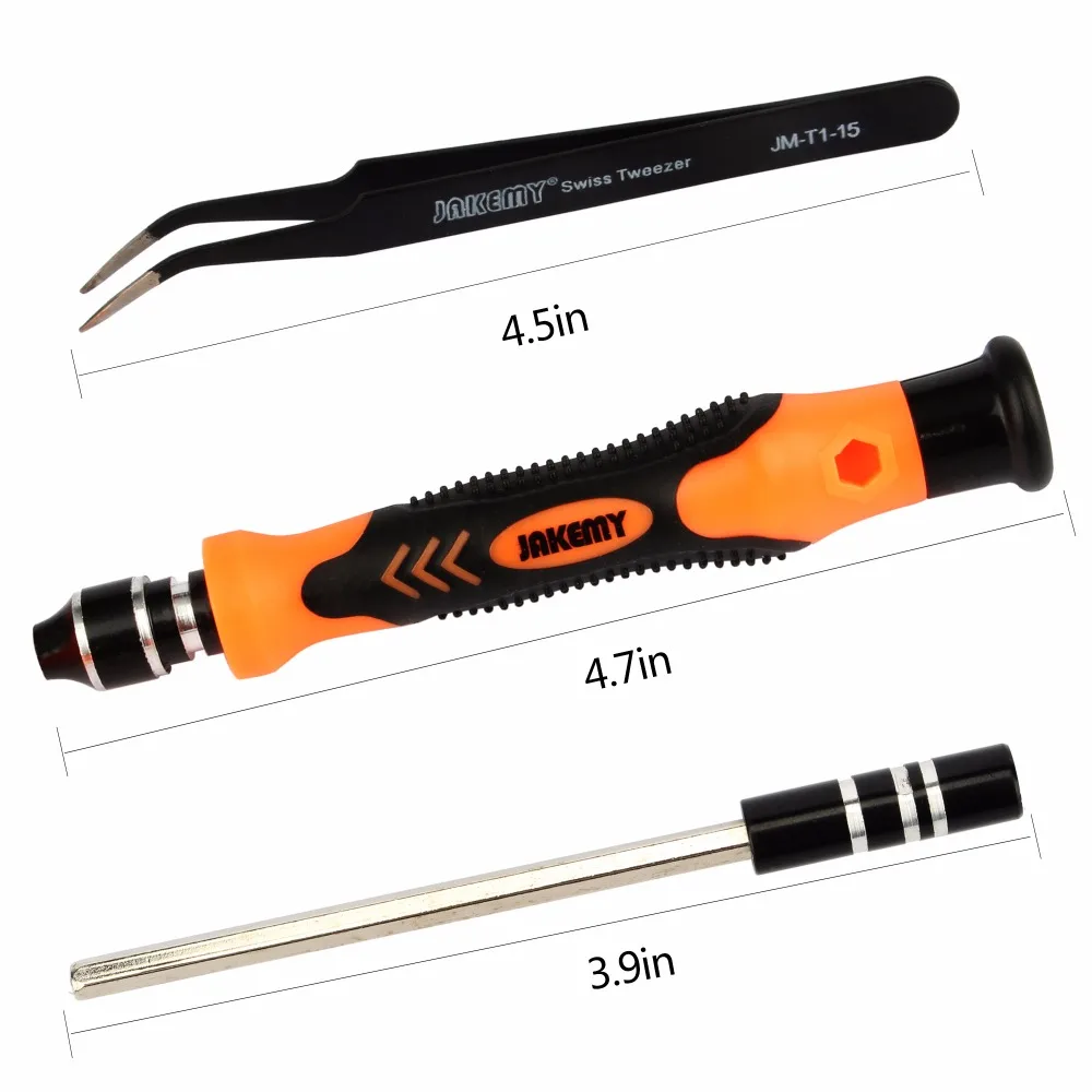 JAKEMY 45 in 1 Multitool Bits Precision Screwdriver Kit Scrw Driver Tweezer Disassemble Repair Opening Tool for Mobile Phone