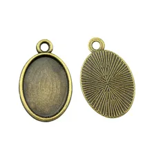 x4 Vintage Silver Alloy Round 25mm Flower Base Head Key Shaped Pendants Lot of